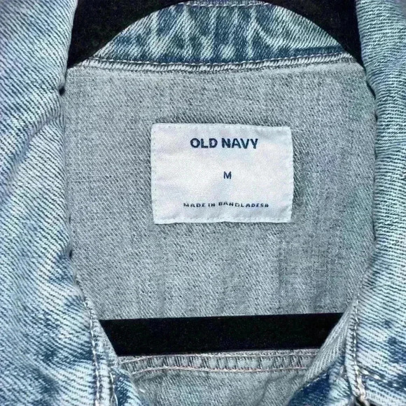 Old Navy Distressed Blue Jean Denim Jacket Size M for Women - Picture 6 of 12